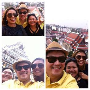 At Wat Arun Temple, Bangkok, Thailand with Chicoy and Rose :)